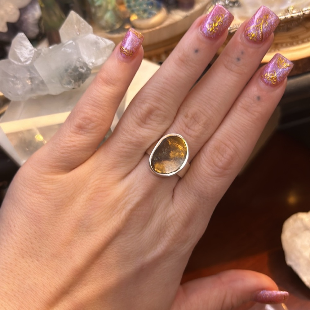 Watermelon Tourmaline Slice Ring - image 3